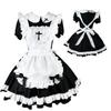 Maid Café Gothic Gothic Klein Größe M [FULINE] Kostüm, Cosplay, Maid, Halloween, Lolita, Niedlich, Alice-inspiriertes Kreuz, Kleid, Länge, Schwarz,