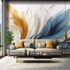 3d Mural Creative Chinese Style Abstract Feather Pattern Wall Decor Sofa Background Wallpaper