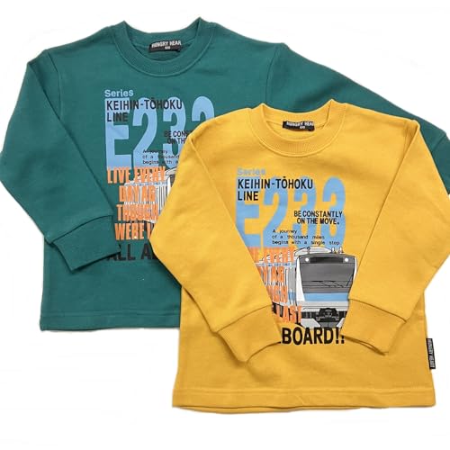 Kiejun Kids' JR Line Train Sweatshirt, Keihin-Tohoku Line, E233, JR East, Railroad Crossing Design, Long Sleeve, Boys, Size 100-130cm, K661 (Size 110,