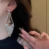 Elegant French Court Rhinestone Water Drop Tassel Earrings