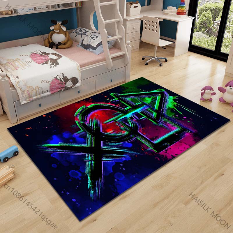 

Multiple sizes Colorful game console symbols Carpet for Living Room Bedroom Sofa Home Decor Rus Non-slip Floor Mat Luxury Gift 40cm x 60cm