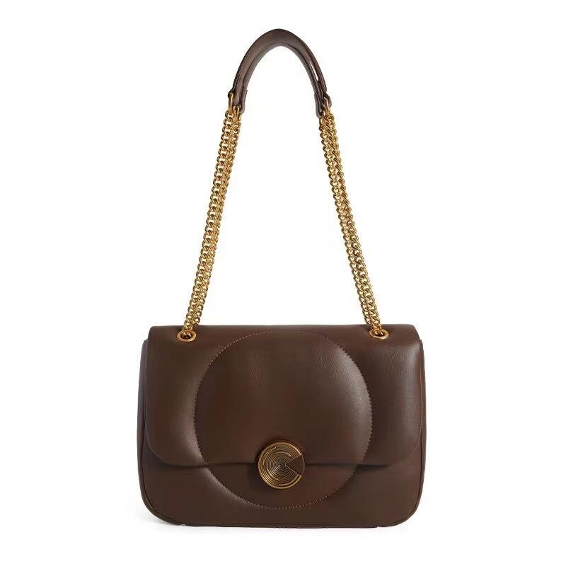 Axillary Bags Women's New Fashion Lock Buckle Handheld Bag Korean Style Solid Leisure Outdoor Versatile Shoulder Bags Chain Bags