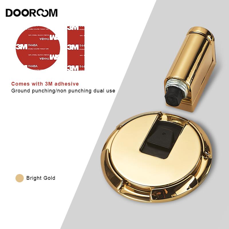 

DOOROOM New Windproof Door Stopper Indoor Heavy Duty Floor Stop Keep Door Open Mechanical NoDrilling Door Stopper With Screws золотий