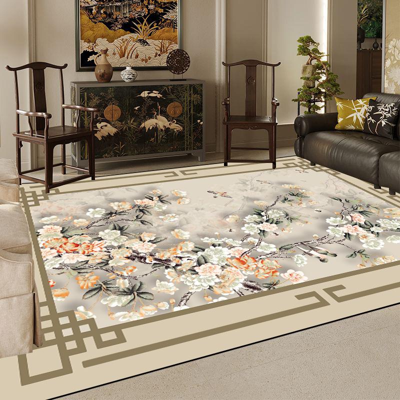 Luxury Chinese Style Large Living Room Carpet 3D Printing Decoration Home Coffee Tables Mat Non-slip Washable Rugs for Bedroom