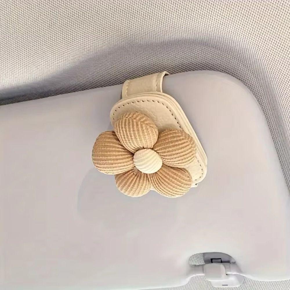 Magnetic Design Car Sun Visor Clip Flower Design Sunshade Glasses Clip Sunglasses Clip