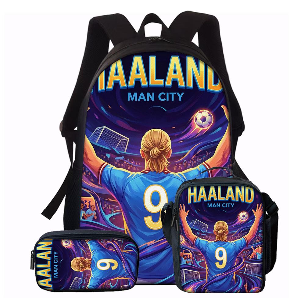 1/2/3/4/5PC Soccer Star Pattern Backpack Set – Large-Capacity Casual Backpack with Matching Clutch & Tote Bag, Perfect for Daily