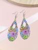 Ethnic Style Colorful Droplet Earrings Women's Cool Personality Exaggerate Style Droplet Pendant Earrings Versatile