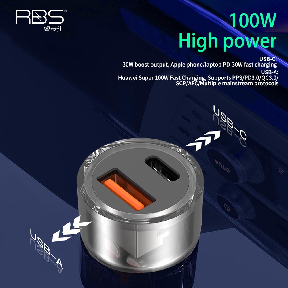 

PD 30+100W Car Charger USB Quick Charge Transparent Case Type C for IPhone 15 14 13 12 Xiaomi Poco Samsung Fast Charger Charging As Show