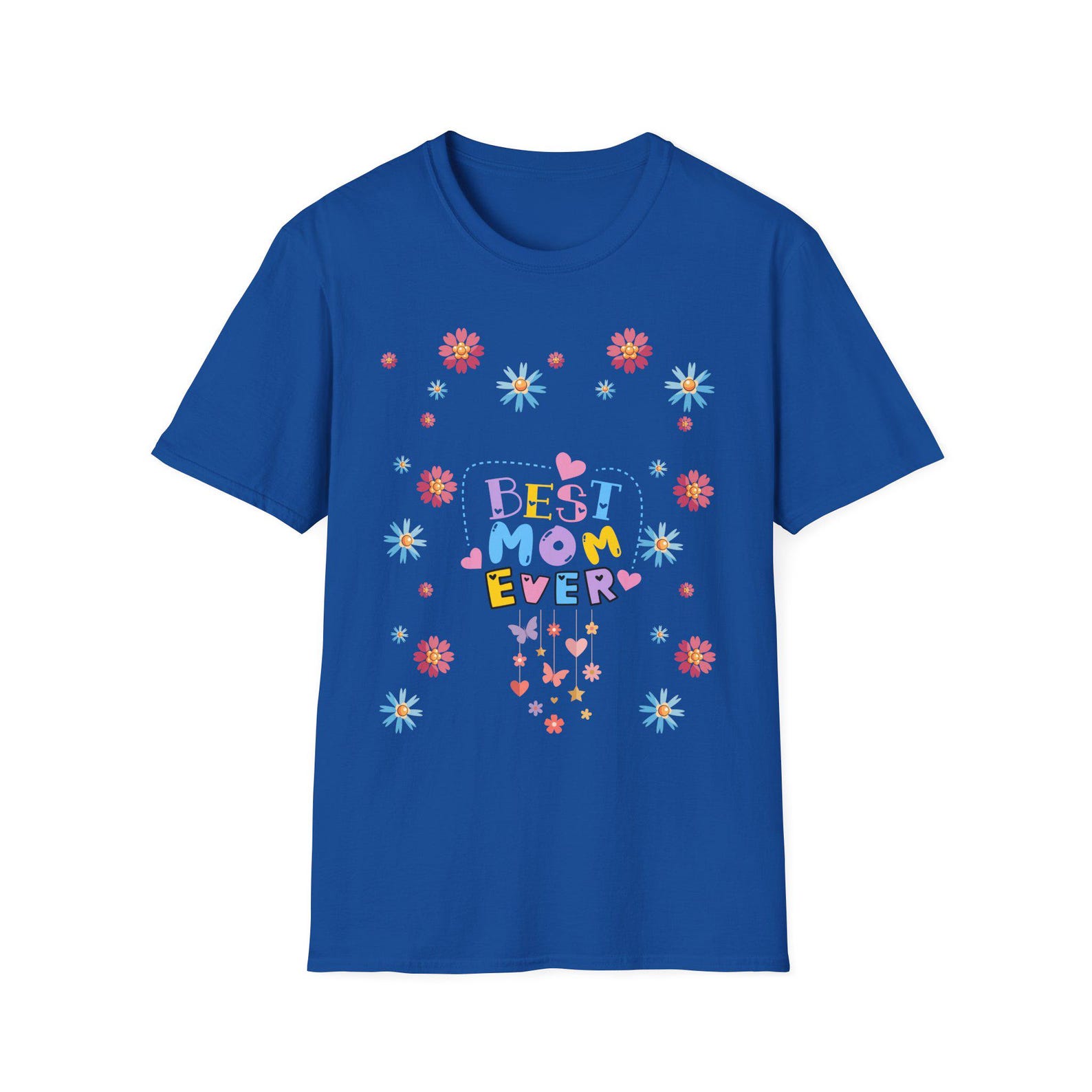 Floral Heart T-Shirt | Mother s Day Gift, Casual Cotton Tee 3XL