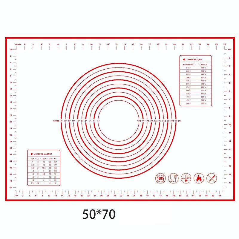 Silicone Baking Mat Pastry Mat for Rolling Out Dough Kneading Dough Mat Bakeware Rolling Dough Pad Bread Baking Accessories