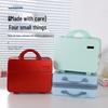 Compact 14-inch Password Cosmetic Handbag in Solid Color - Souvenir Gift Box and Storage Bag Suitcase.
