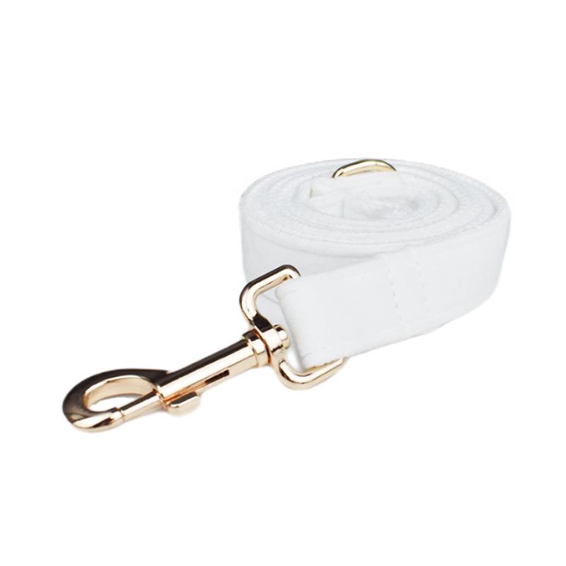 

Pure white velvet pet collar leash dog chest strap, dog walking leash dog chain dog neck collar dog chest back XS