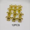 12PCS Gold Metal Sea Turtle Napkin Rings Ocean Coastal Serviette Holders Table Decor For Hotel Banquet Beach Party