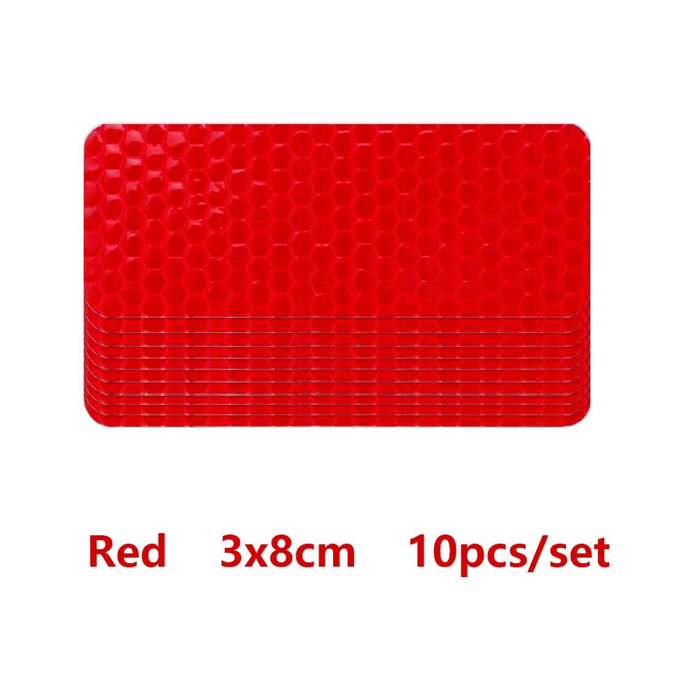 3*8cm Car Bumper Reflective Stickers Reflective Warning Strip Tape Secure Reflector Stickers Decals Safety Warning Tape 10pcs