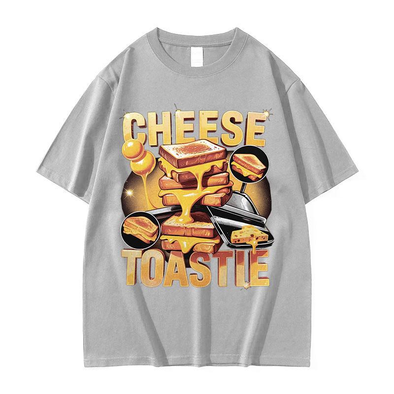 Funny Cheese Toastie Food Lover Gift Graphic T Shirts Men Women Harajuku High Quality Retro Tshirt 100 Cotton Oversized Tshirt
