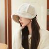 Winter Hat Women's Japanese Plush Big Head Circumference Octagonal Hat Plush Warm Face Small Cap Tide