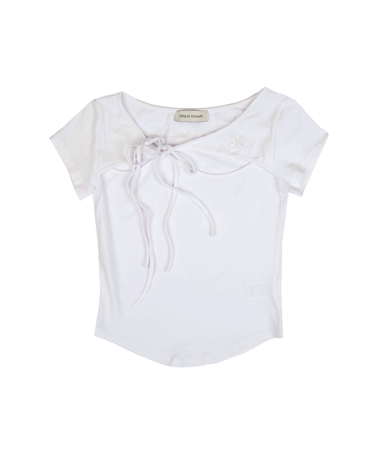 Etosome Bolero Layered Ribbon Top (White)