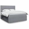 Box Spring Bed with Mattress Light Grey 180 x 200 cm Fabric