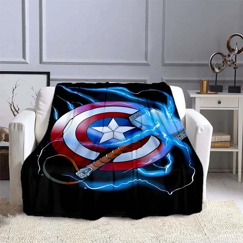 Captain America Printed Blanket Children Adult Blanket Soft and Warm Bedding for Bed Sofa Outdoor Travel Cover Blanket