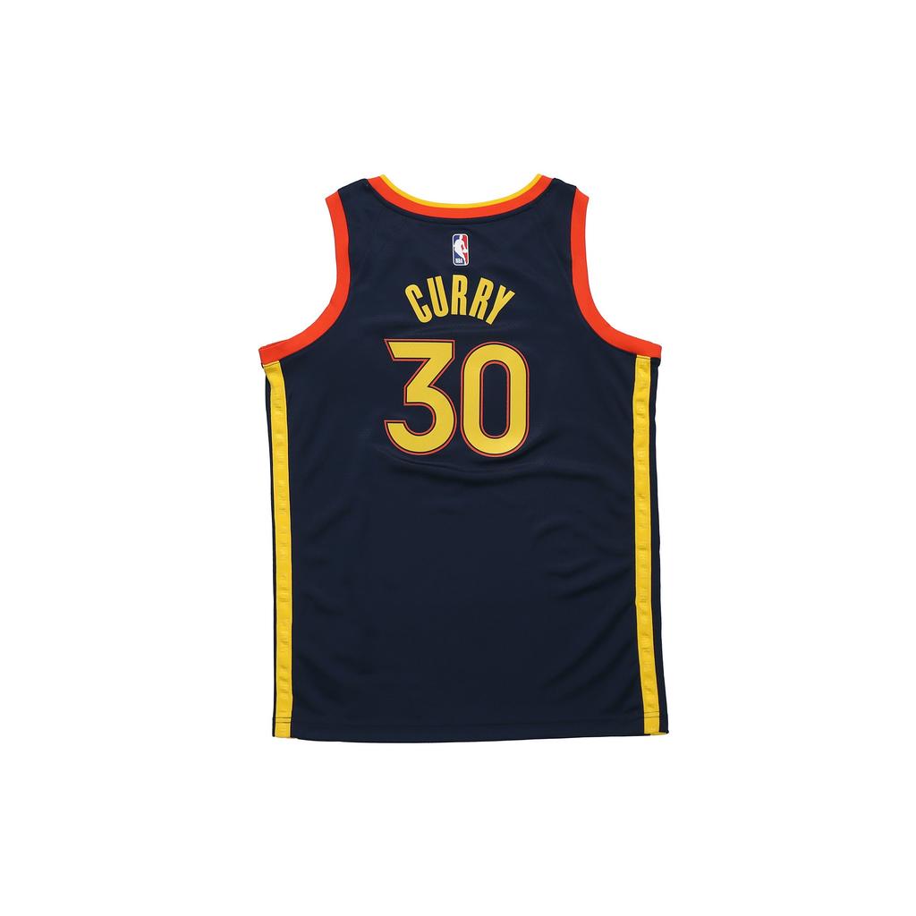 Nike NBA Warriors 21/22 Curry City Edition Swingman Jersey Navy/Orange Men Streetwear CN1729-421