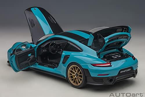 AUTOart 1/18 Scale Porsche 911 (991.2) GT2 RS Weissach Package Blue/Carbon Black Finished Model 78175