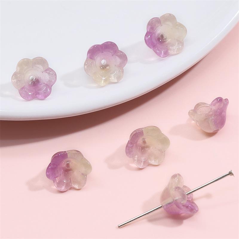 Gradient Glass Imitation Jade Lily of the Valley Beads for DIY Necklace & Bracelet Accessories