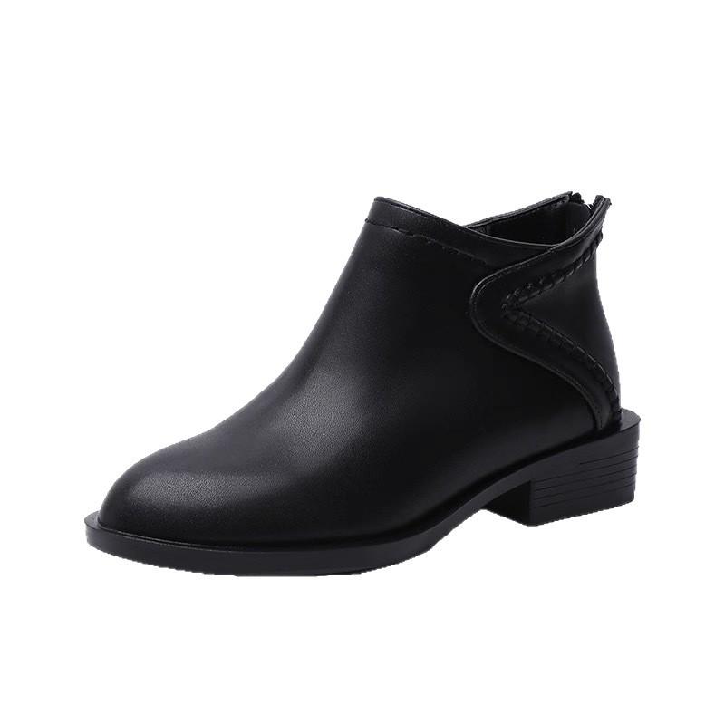 Small heel short boots women's 2025 new Martin boots women's versatile flat-bottomed large-size women's shoes autumn and winter comfortable thin boots
