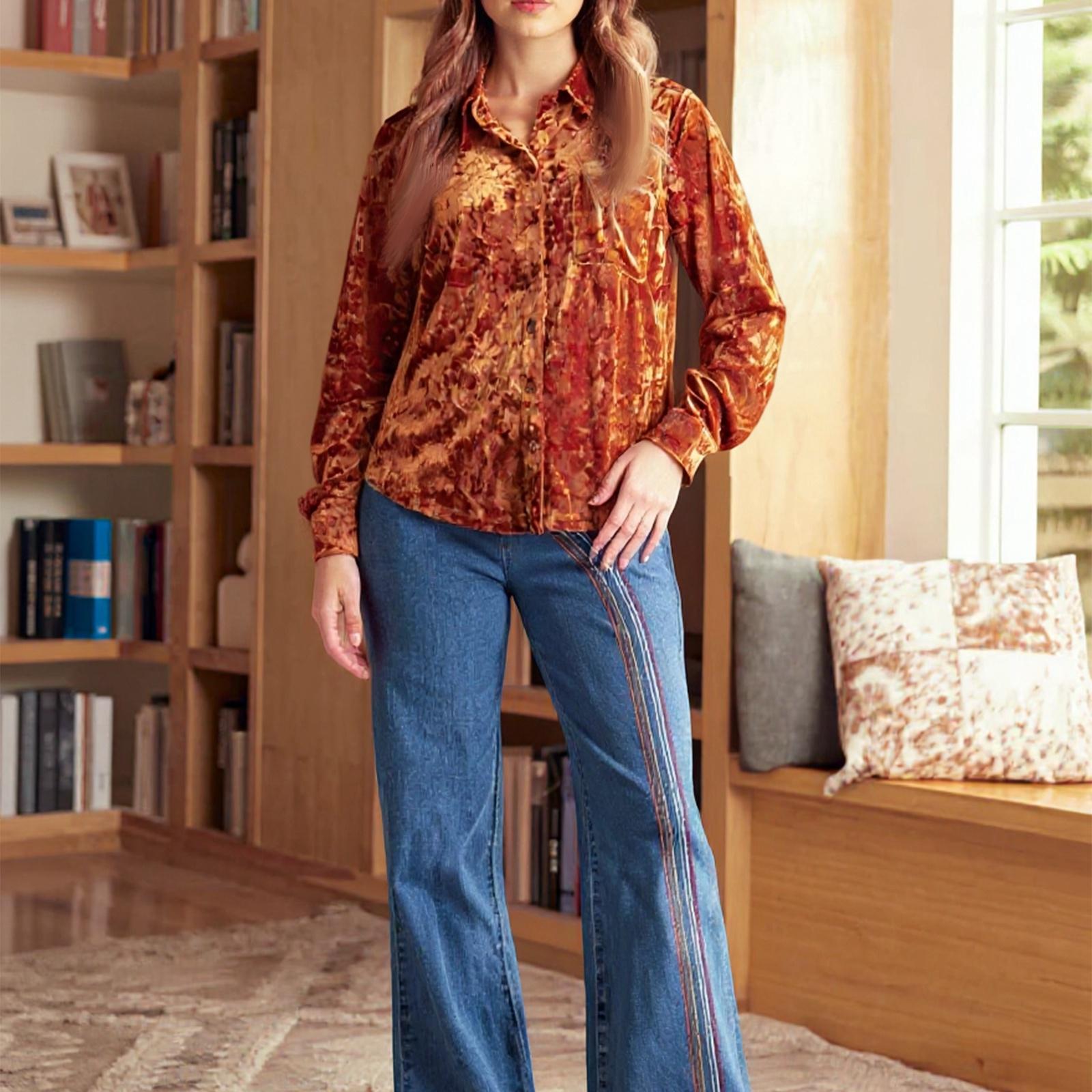 

Женская модная и повседневная однотонная рубашка с длинным рукавом XXL шафрановый