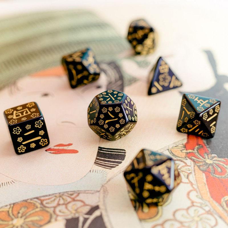 Q Workshop - Japanese Dice Set Deep Night Firefl