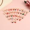 12/36PCS/set Adjustable Kids Rings Jewelry Cartoon Crystal Animal Alloy Open Finger Ring For Children Girls Birthday Party Gift