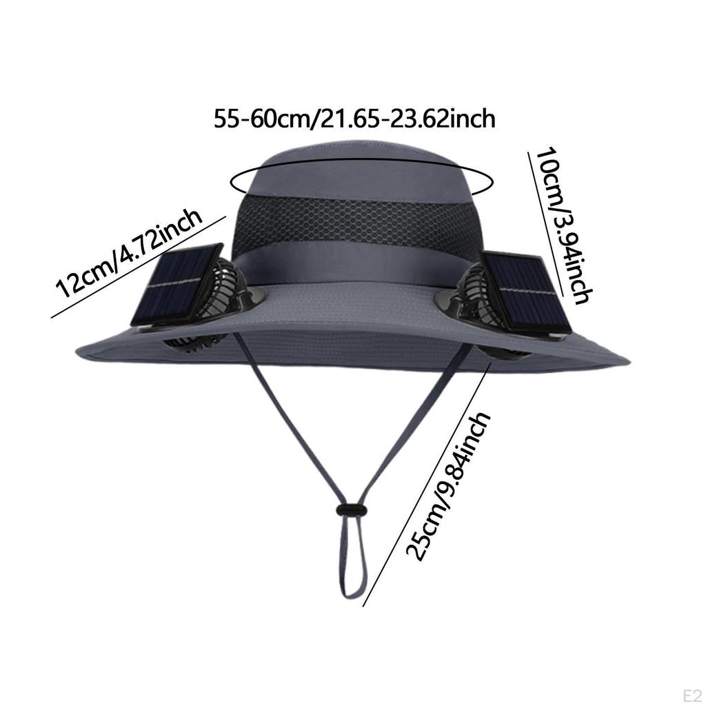 Adjustable Bucket Hat with Solar Fans for Outdoor Activities