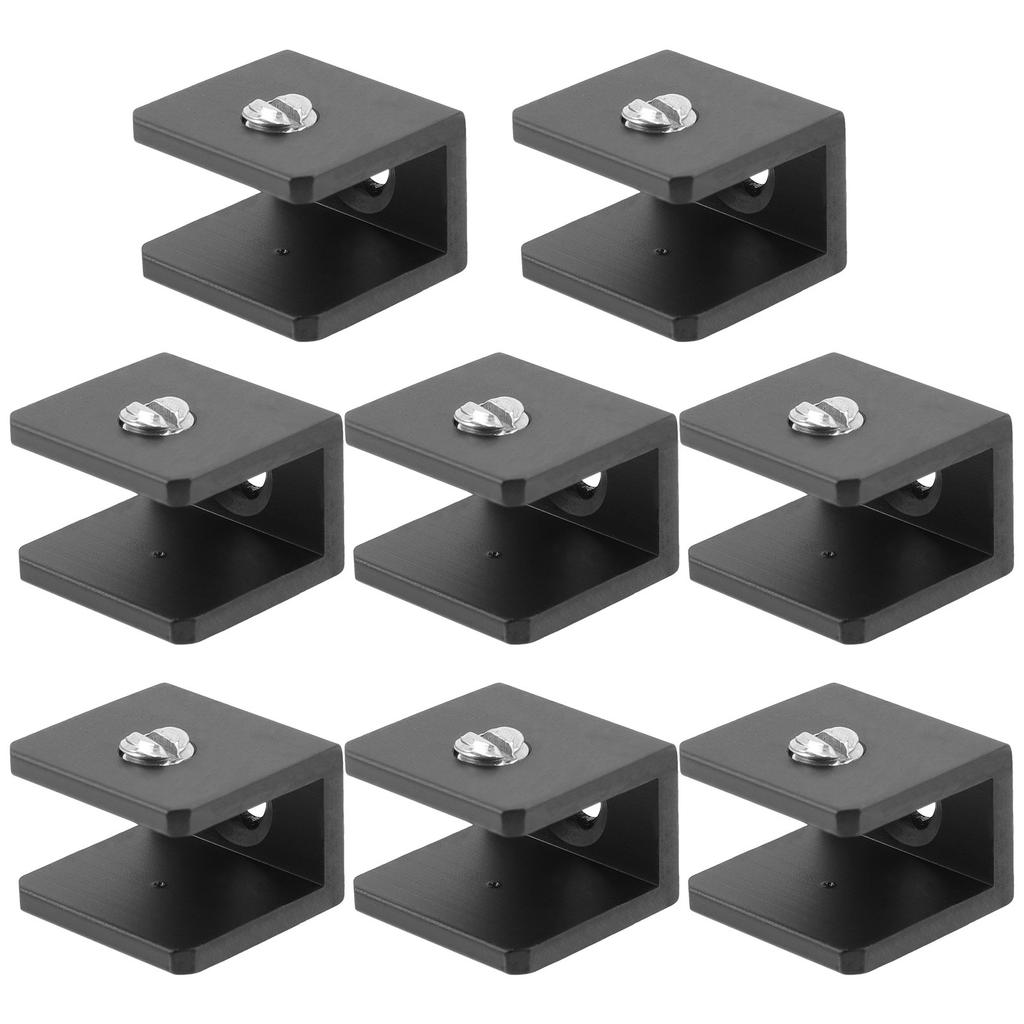 8Pcs Industrial Style Glass Shelf Clamps Robust Wall Mounted Bracket Set for Glass Shelves Bathroom Kitchen
