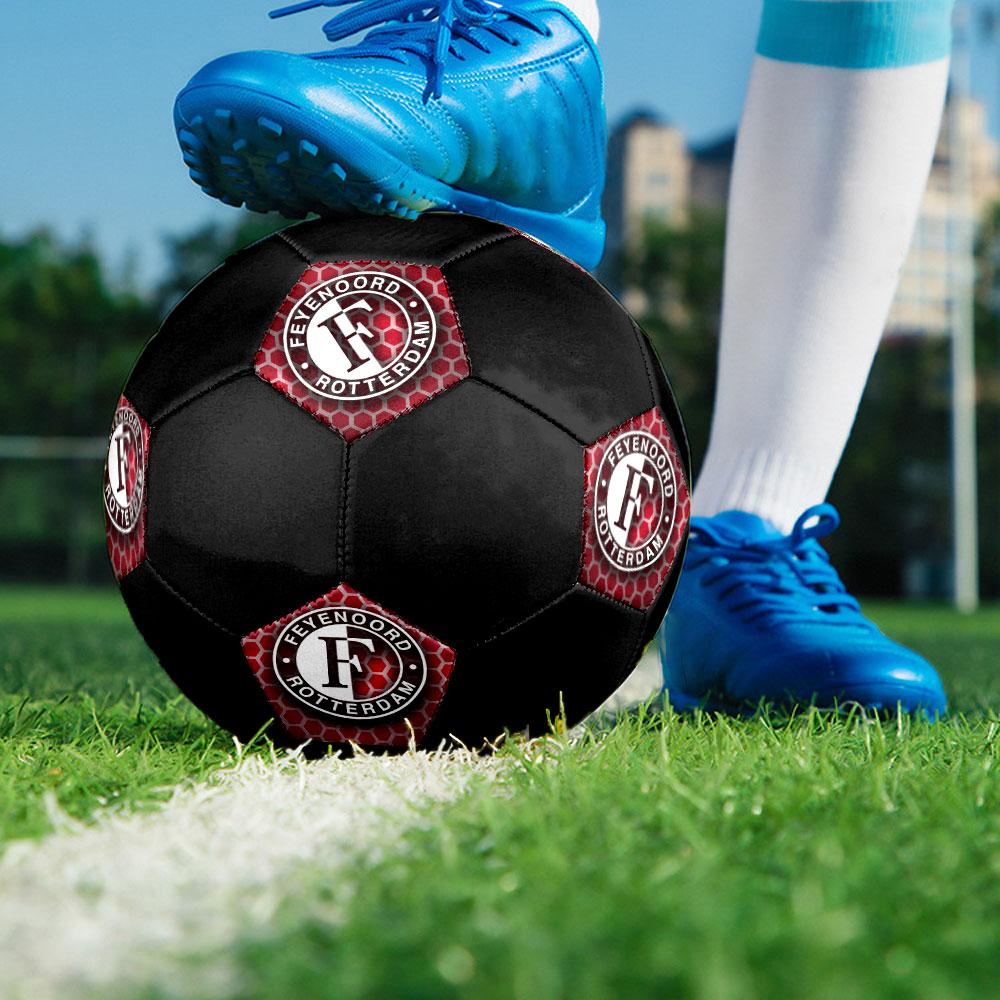 Feyenoord Rotterdam Size 5 Soccer Ball, Machine-Stitched PVC, Durable & High Bounce, All Ages Fit, Fan Merchandise, Matches & Outdoor Use.