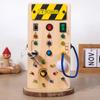 DIY Busy Board Physics Science Wooden Toy with LED Light Switch for Children Education Learning Sensory Busy Board Game Toys