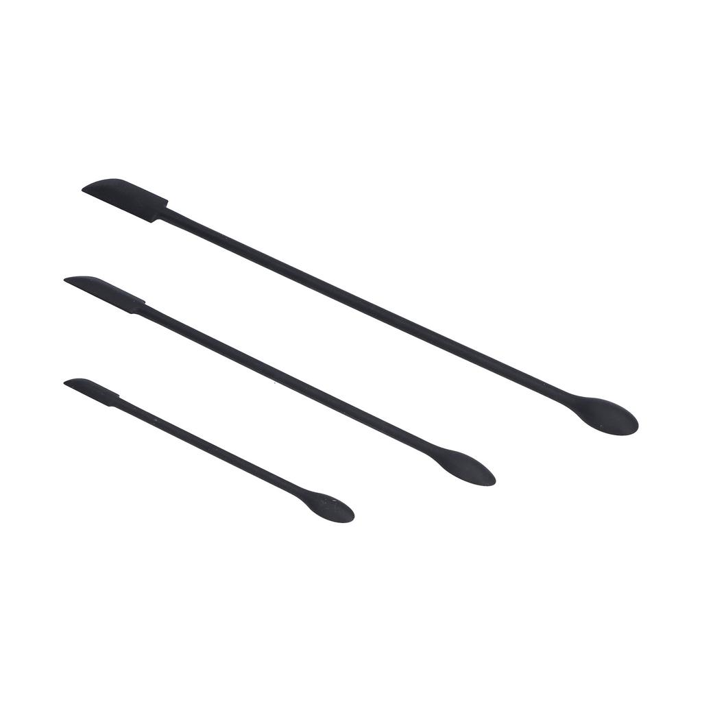 3pcs Spatula Food Grade Silicone Double Head Fruit Jam Cream Makeup Spatula for KitchenBlack