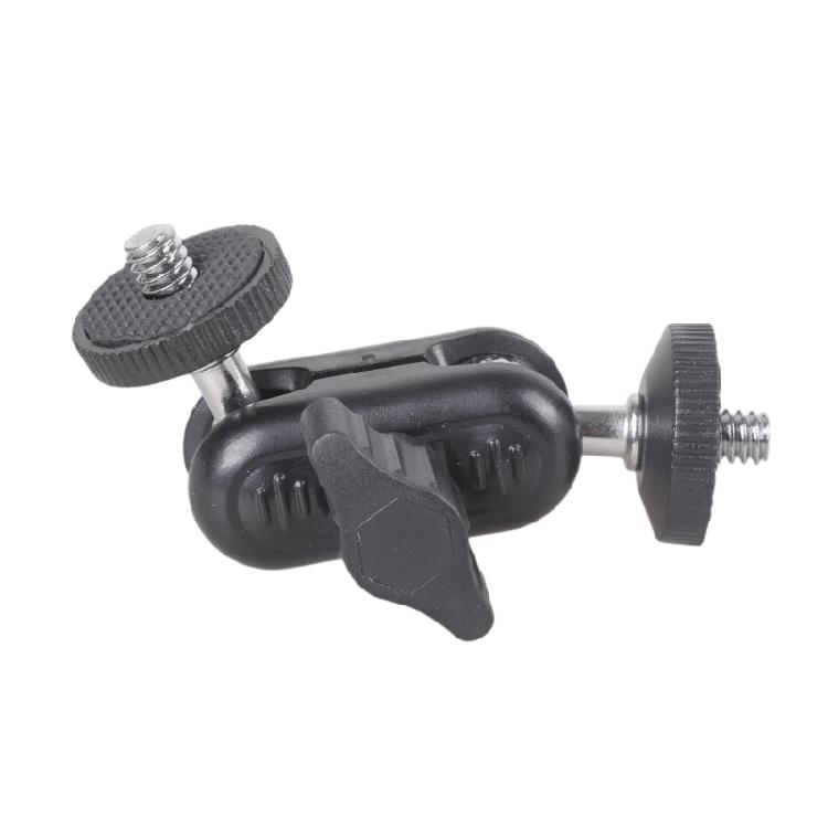 Pack of 2 Camera Double Ball Head Clamp Mount Adapter Magical Arm 360 Degree Rotation 1/4inch Thread for Photo Equipment