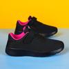 Breathable Boys' Double Mesh Running Shoes - Soft Sole, All Black, Medium to Large Sizes