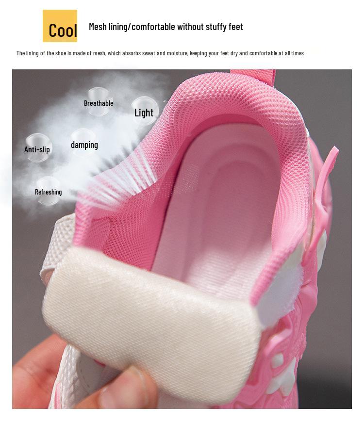 Soft-Soled Non-Slip Mesh Sneakers for Kids - Korean Style Spring/Autumn Casual Dad Shoes for Girls