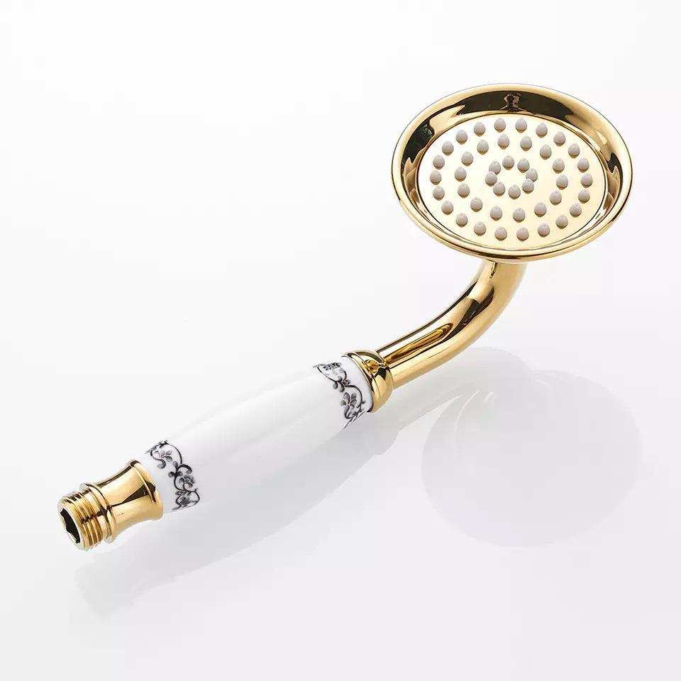 Rose Gold Stainless Steel European-Style Handheld Shower Head with Antique Black Finish