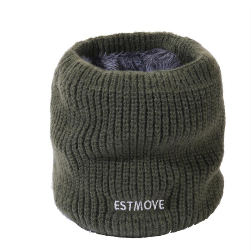 Knitted Soft Ring Scarf Women Men Winter Warm Woolen Yarn Neck Scarves With Plush Outdoor Ski Full Face Mask Collor Muffler