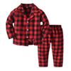 Toddler Kids Baby Boys Girls Plaids Print Pajamas Winter Coats Pants Outfits Set