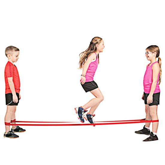300CM Kids Chinese Jump Rope Colorful Stretch Skip Rope Indoor Outdoor Exercise Elastic Rubber Band Children Students Adults Ankle Jumping Rope Game