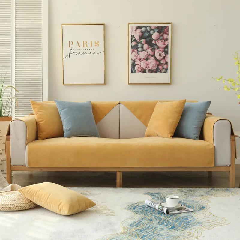 Four Seasons Universal Waterproof Sofa Cover Sofa Pet Changing Pad Nordic Modern Solid Color Non-slip Covers for Sofa Protective