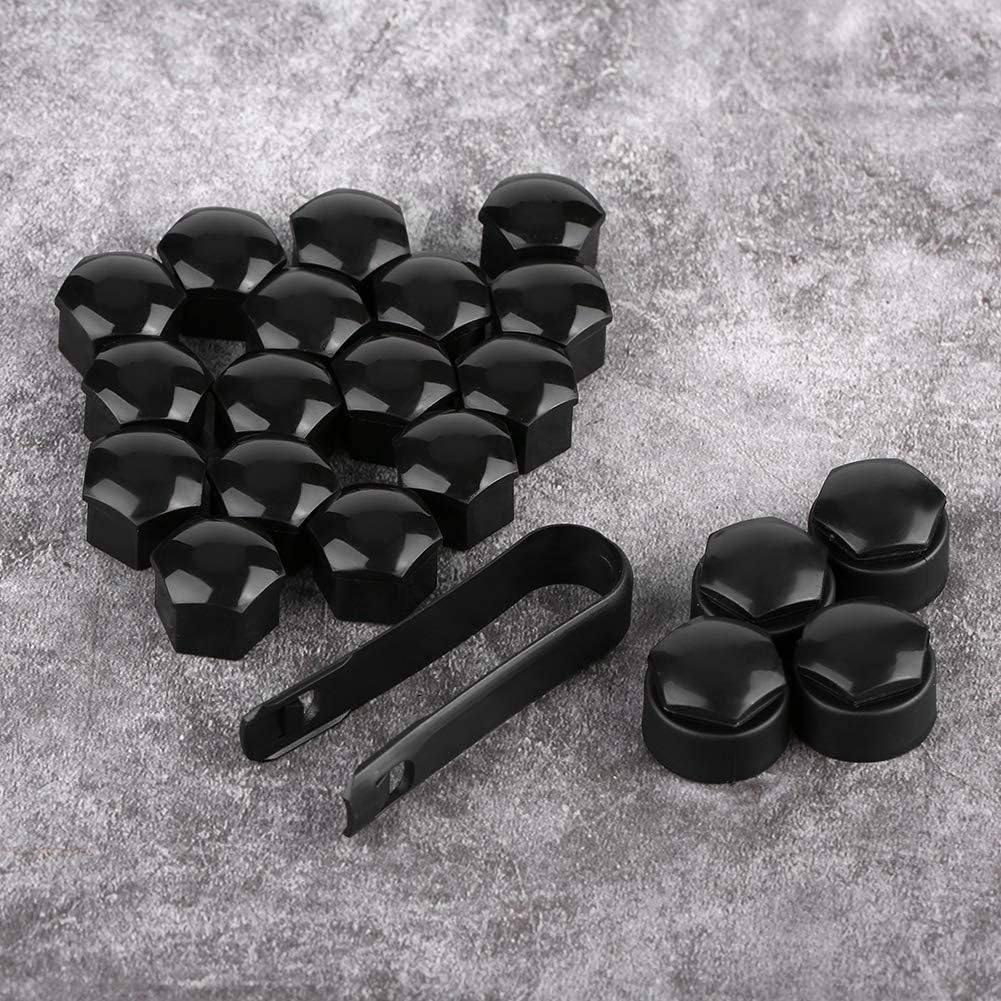 For Lug Nut Covers Senyar 20pcs 17mm Car Wheel Bolt Nut Cover, Universal Covers Auto Hub Screw Anti-Theft Cover for Auto (Black)