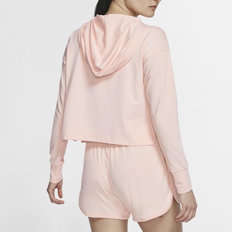 Nike Yoga Jersey Crop Hoodie Women Tops Pink CQ8834-664
