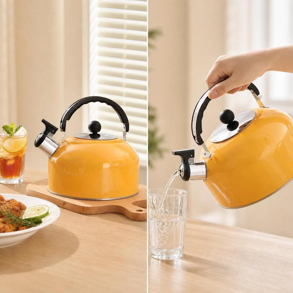 Large Capacity Portable Whistling Kettle for Tea And Coffee, Induction Hobs.