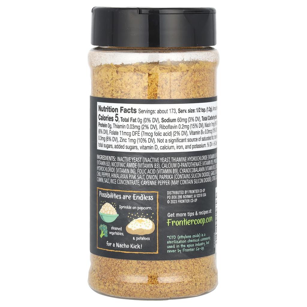 Frontier Co-op, Premium Nutritional Yeast, Nacho Spice, 7.3 oz (207 g)