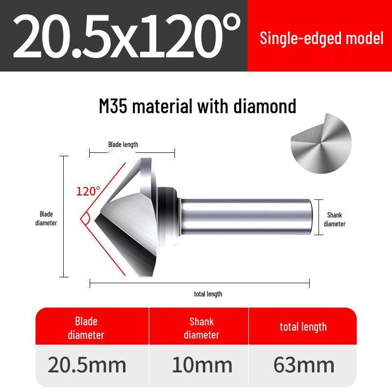 Cobalt Titanium-Plated Chamfering Drill for Stainless Steel - Single/Triple-Edge Countersink & Deburring Tool.