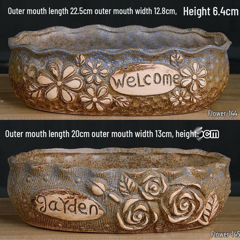 Большой цилиндрический керамический горшок для суккулентов