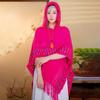 Women's National Style Knitted Hooded Shawl Cape